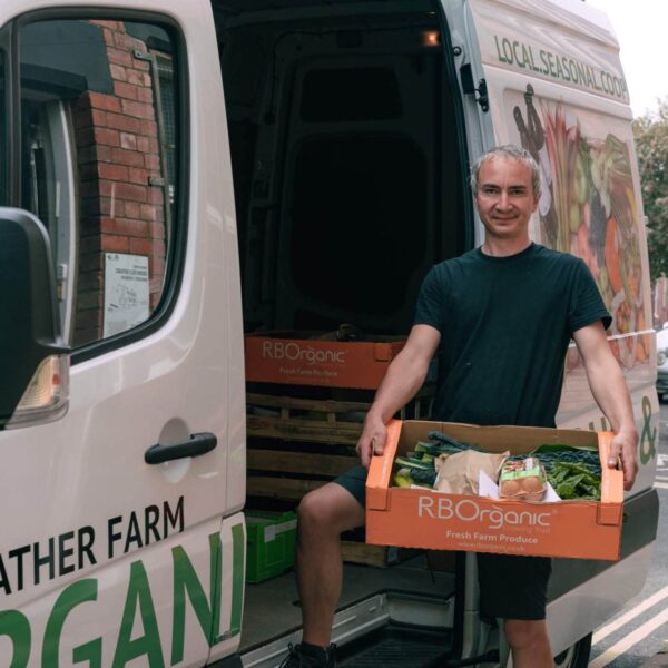 delivery driver with veg box