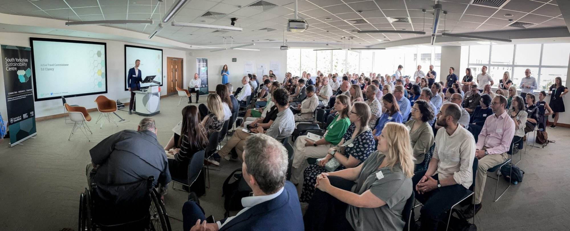 A conference event displaying some of the research and training work that Regather does with other businesses and instituions in Sheffield