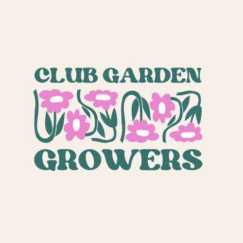 green and pink llustration garden floral logo 1