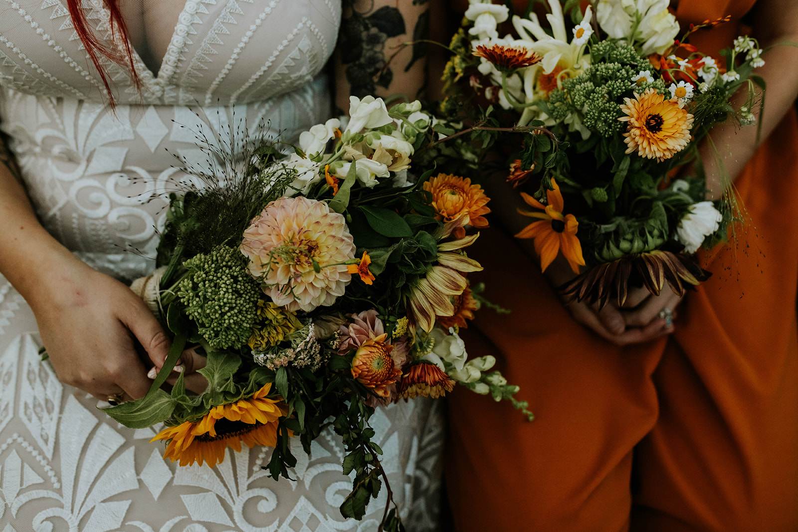 wedding flowers in autumn colours