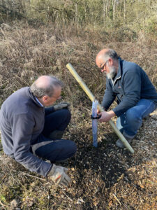 Planting fruit trees at Coneygree Orchard, Gleadless Valley, Sheffield