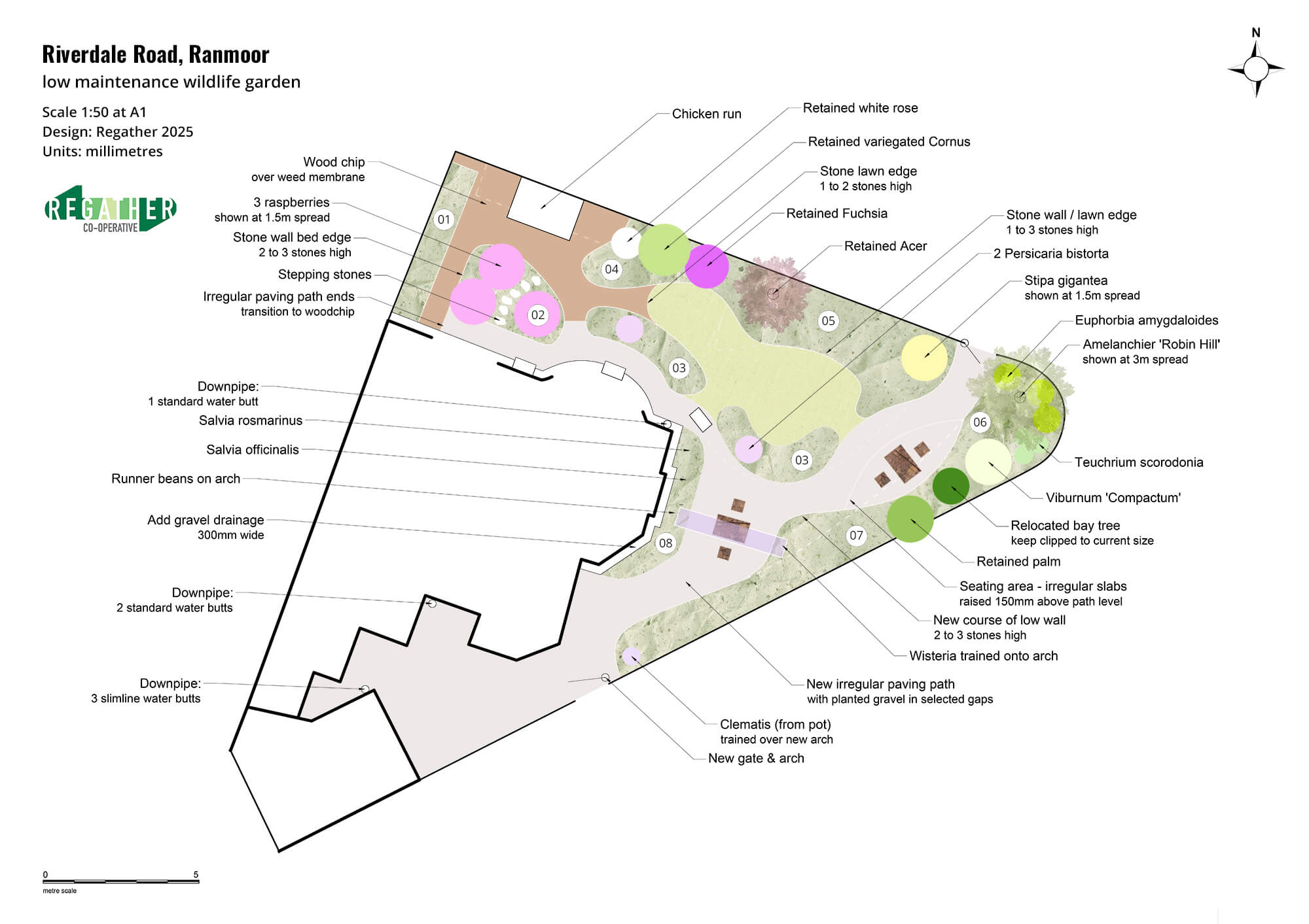 Low maintenance wildlife garden, Riverdale Road, Ranmoor, Sheffield